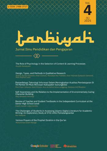Tarbiyah Cover Volume 4 Nomor 1 Tahun 2025